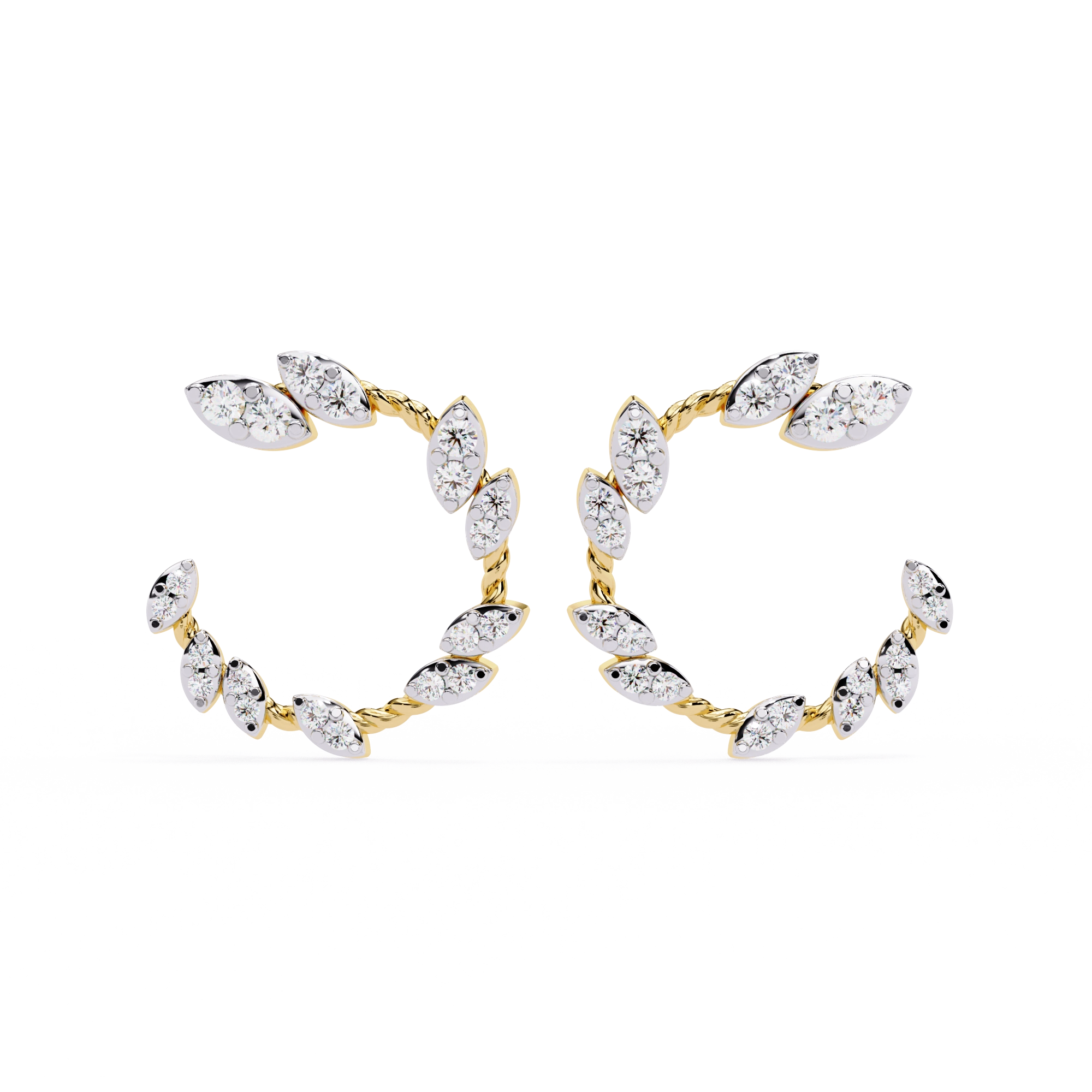 Marquise Diamond Hoop Earrings