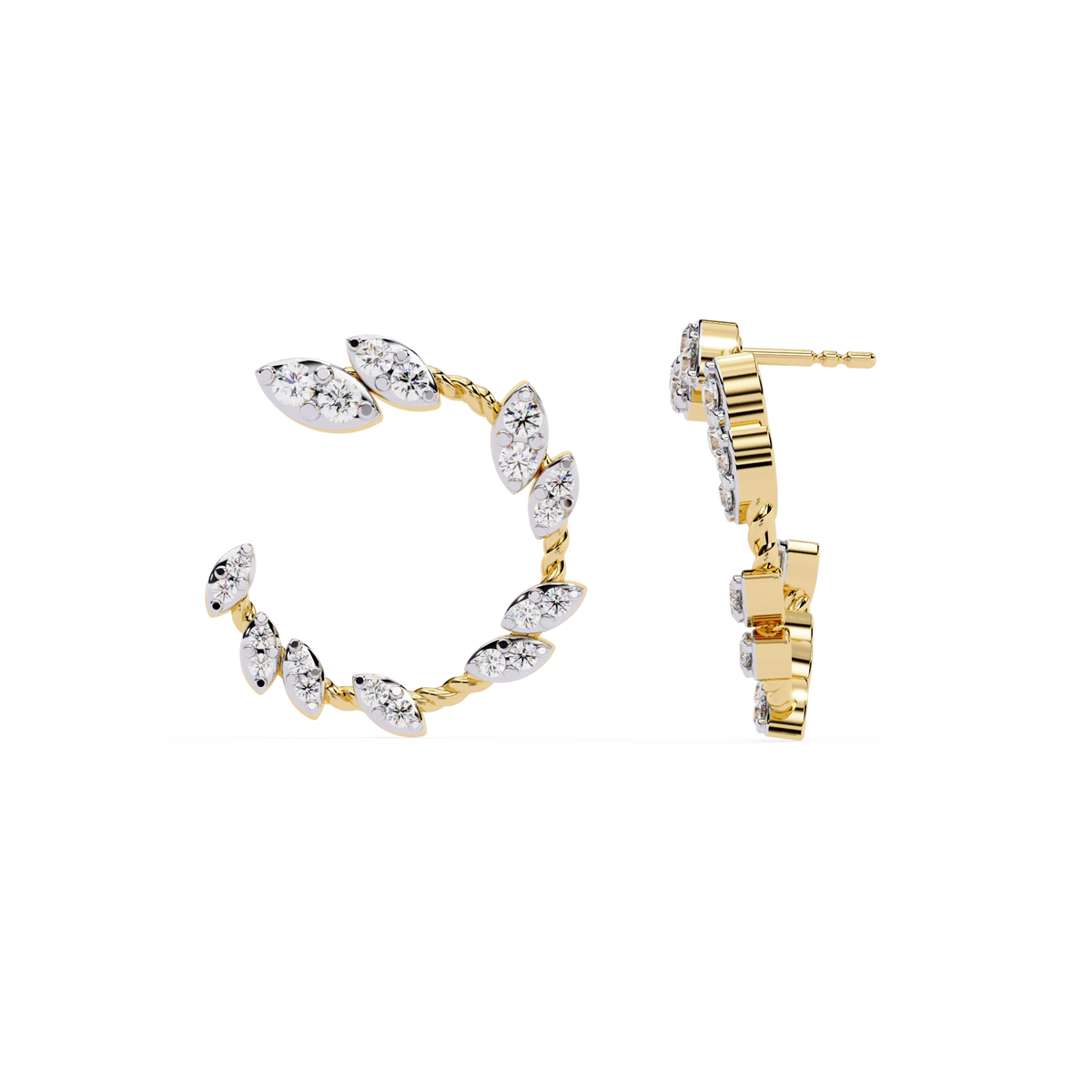 Marquise Diamond Hoop Earrings