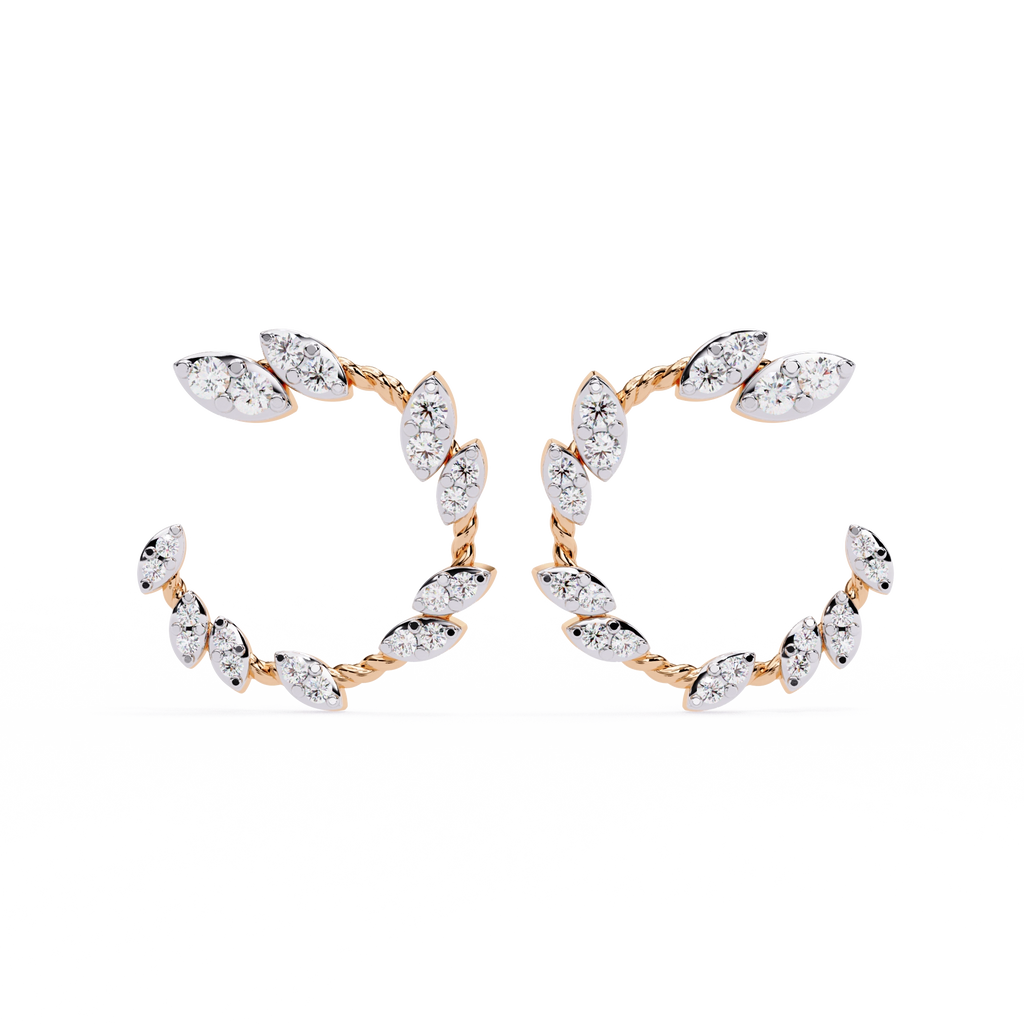 Marquise Diamond Hoop Earrings