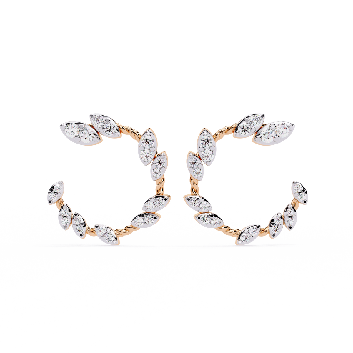 Marquise Diamond Hoop Earrings