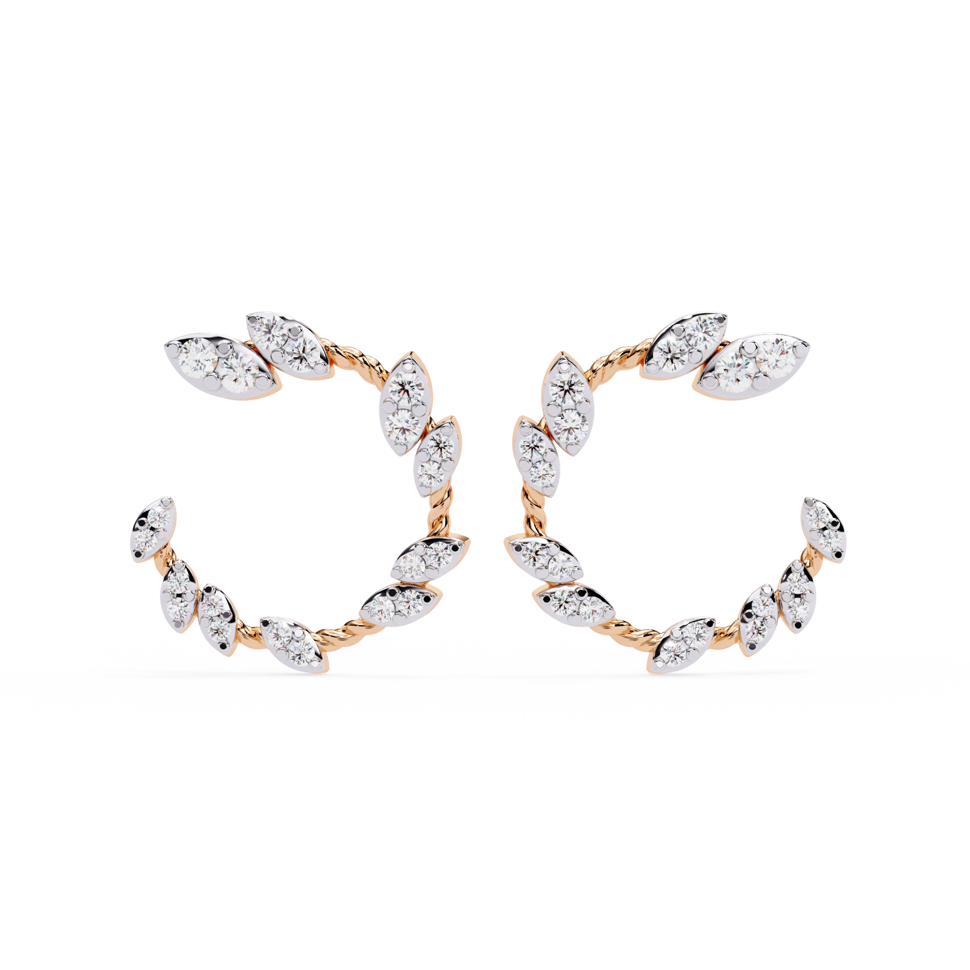 Marquise Diamond Hoop Earrings