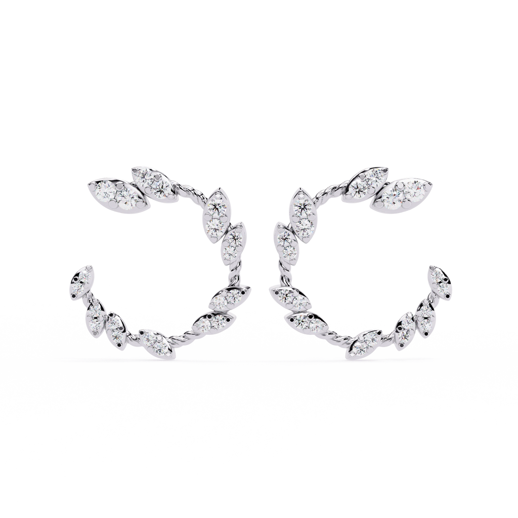 Marquise Diamond Hoop Earrings