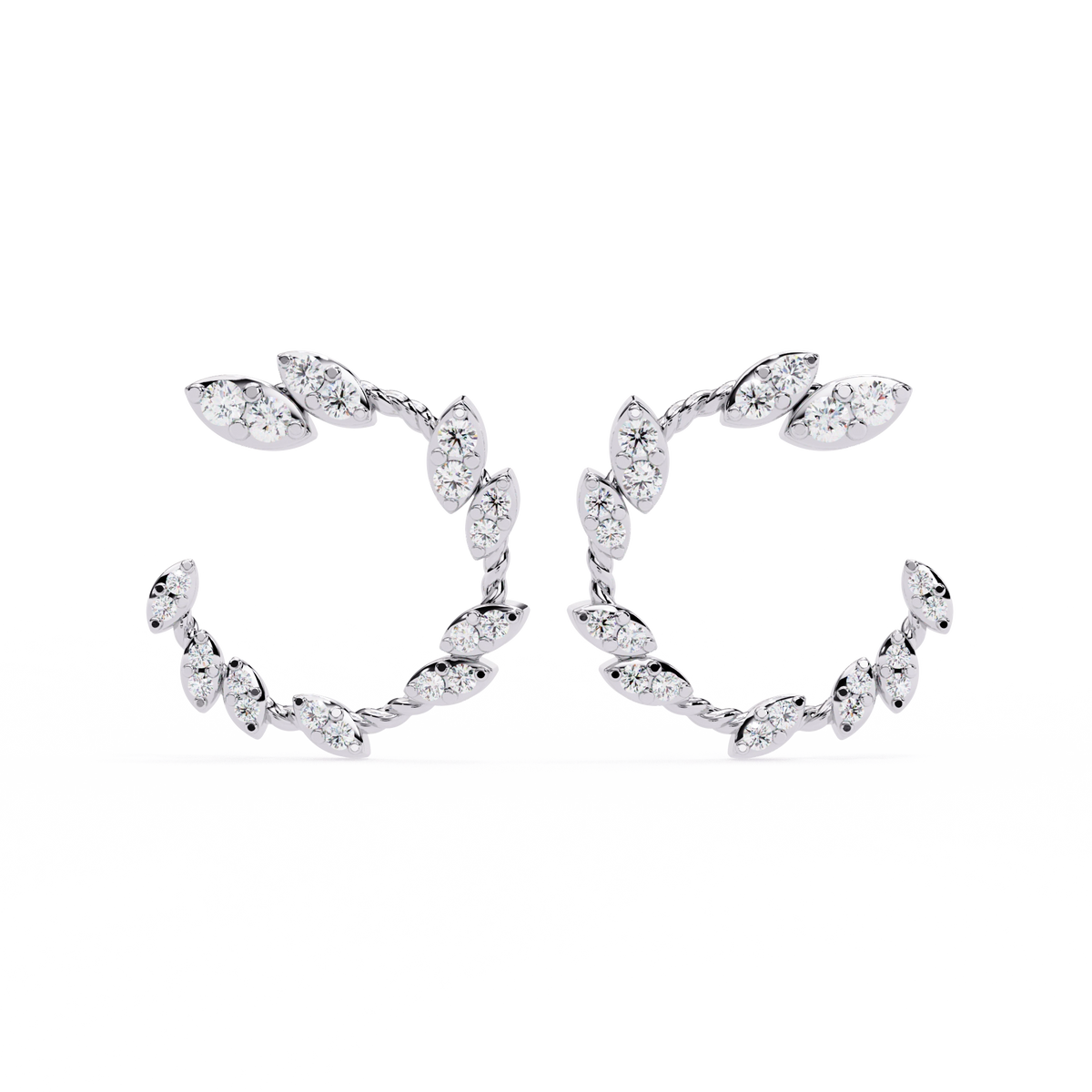 Marquise Diamond Hoop Earrings