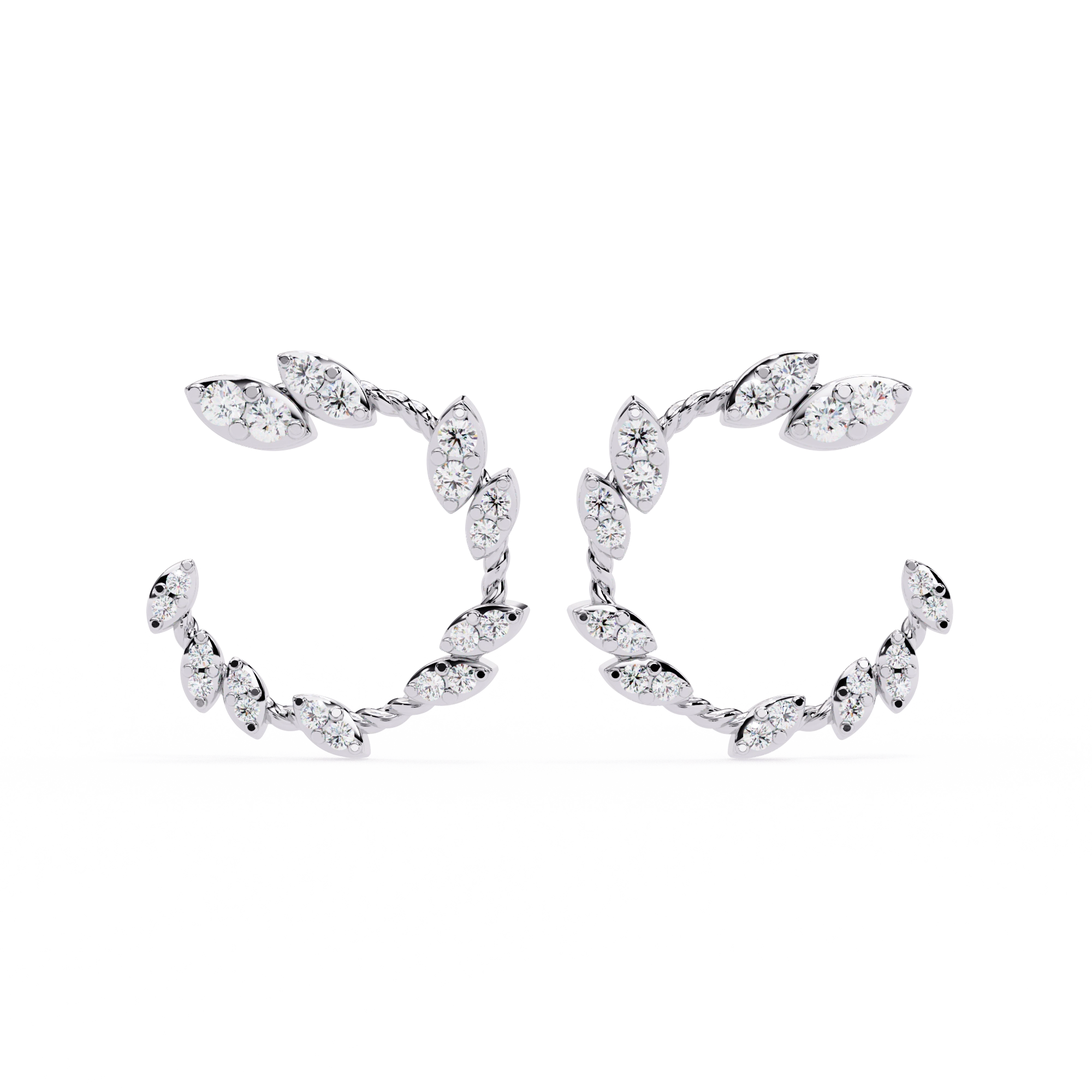 Marquise Diamond Hoop Earrings