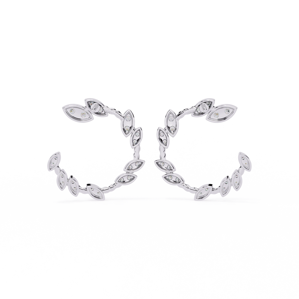 Marquise Diamond Hoop Earrings