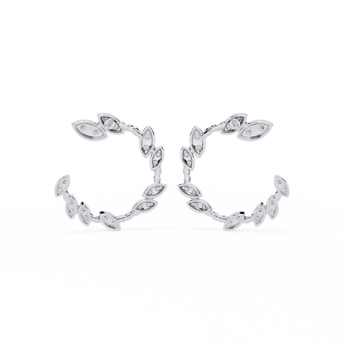 Marquise Diamond Hoop Earrings
