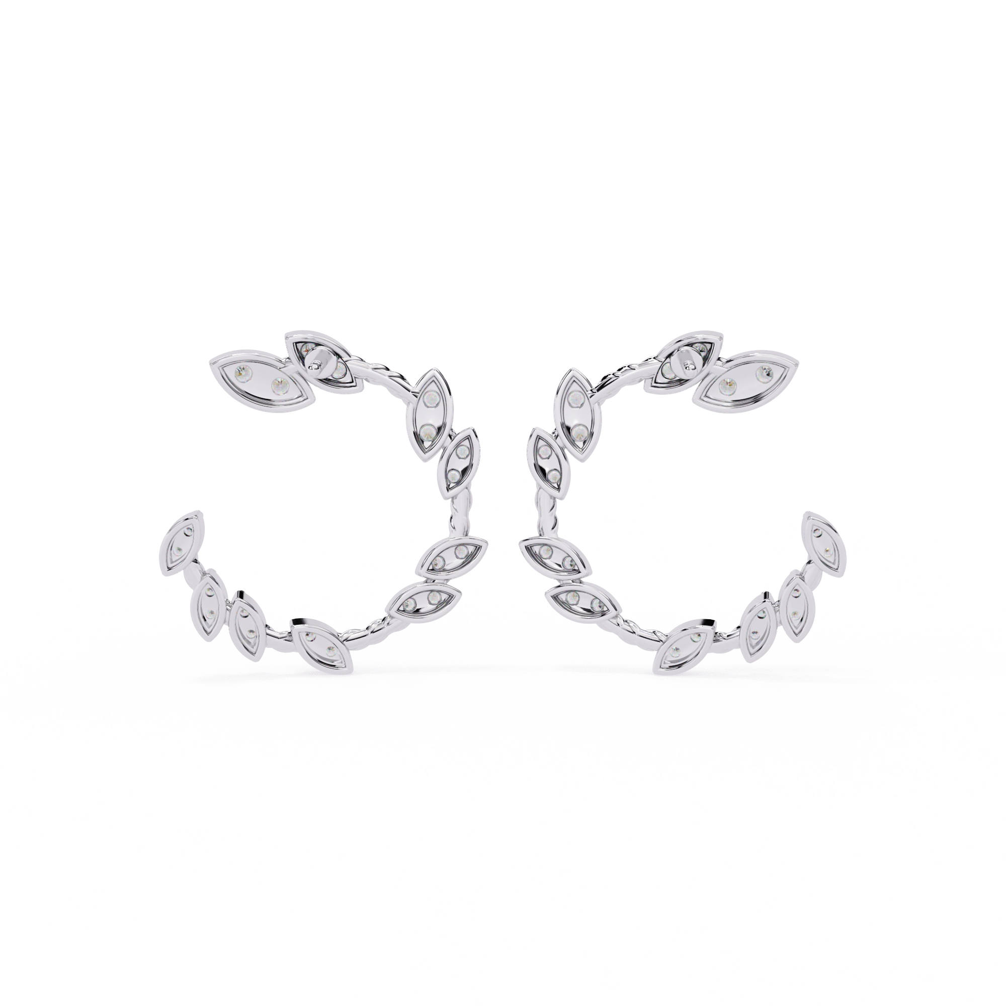 Marquise Diamond Hoop Earrings