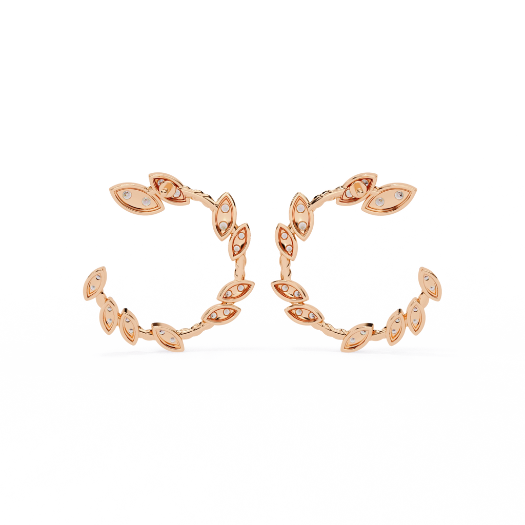 Marquise Diamond Hoop Earrings
