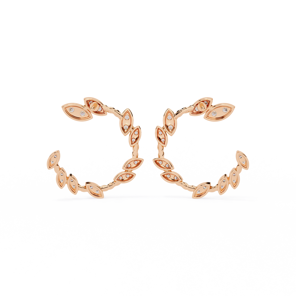 Marquise Diamond Hoop Earrings