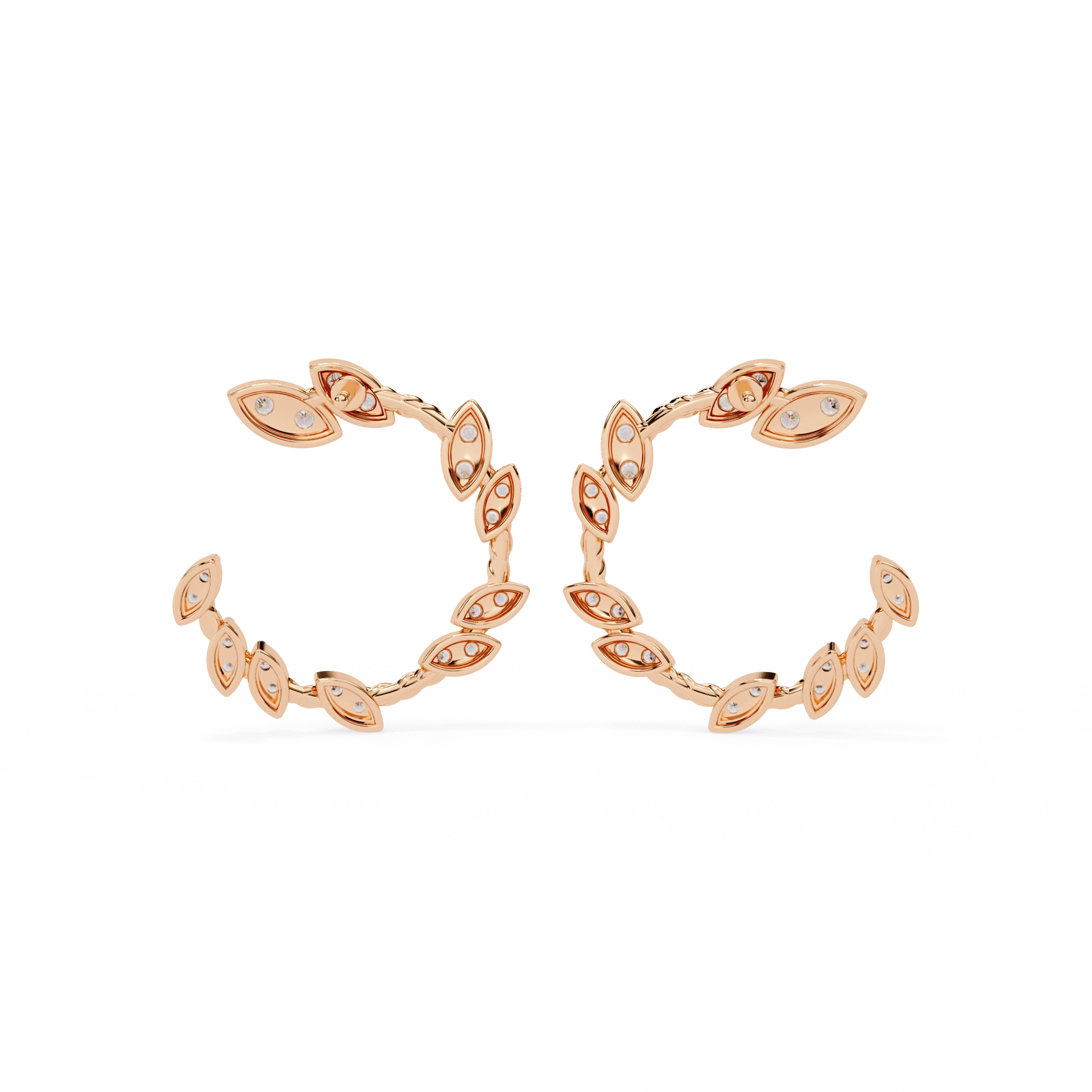 Marquise Diamond Hoop Earrings