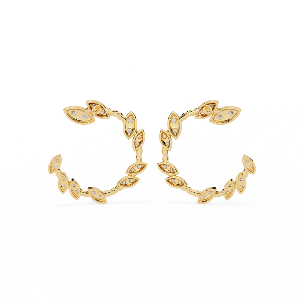 Marquise Diamond Hoop Earrings