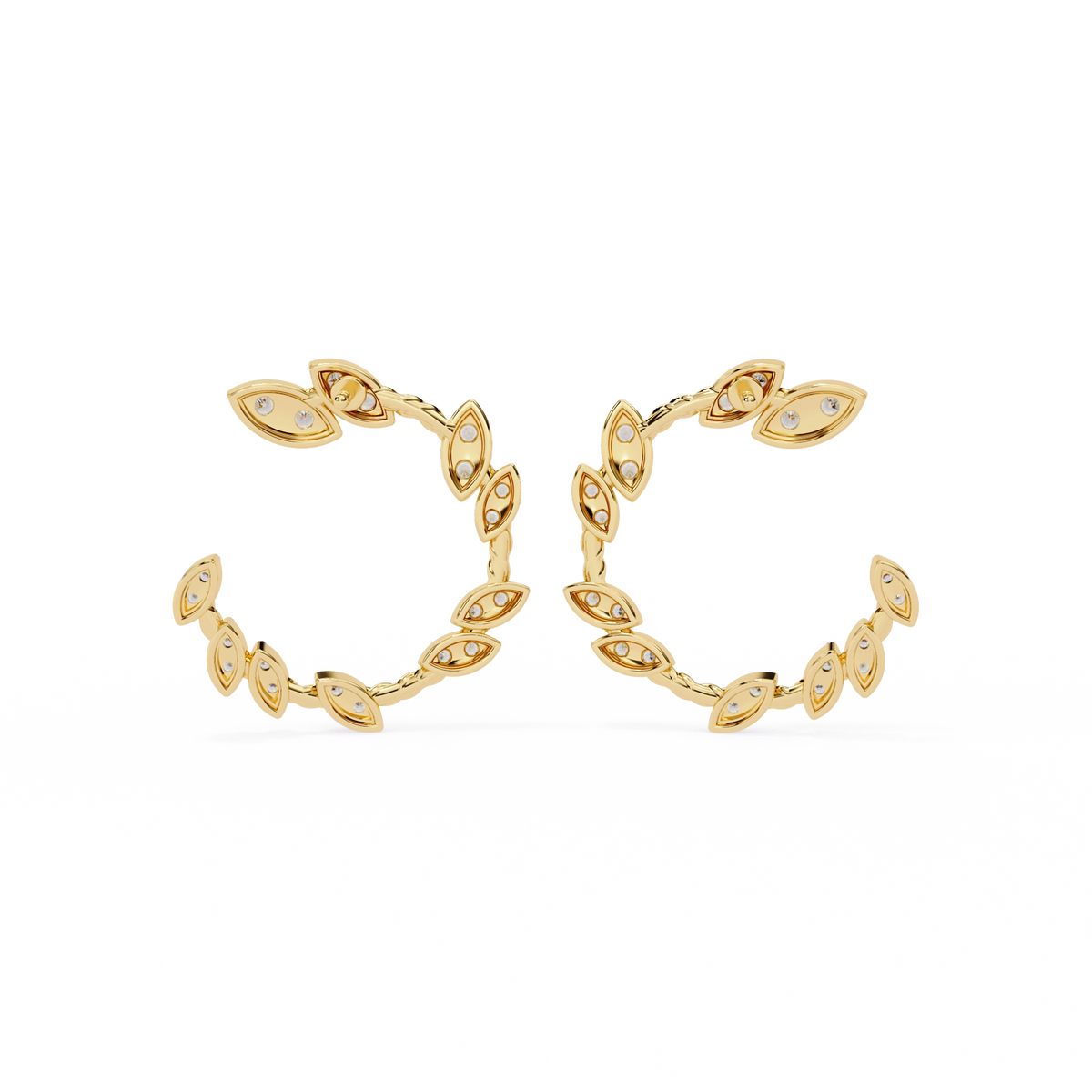 Marquise Diamond Hoop Earrings