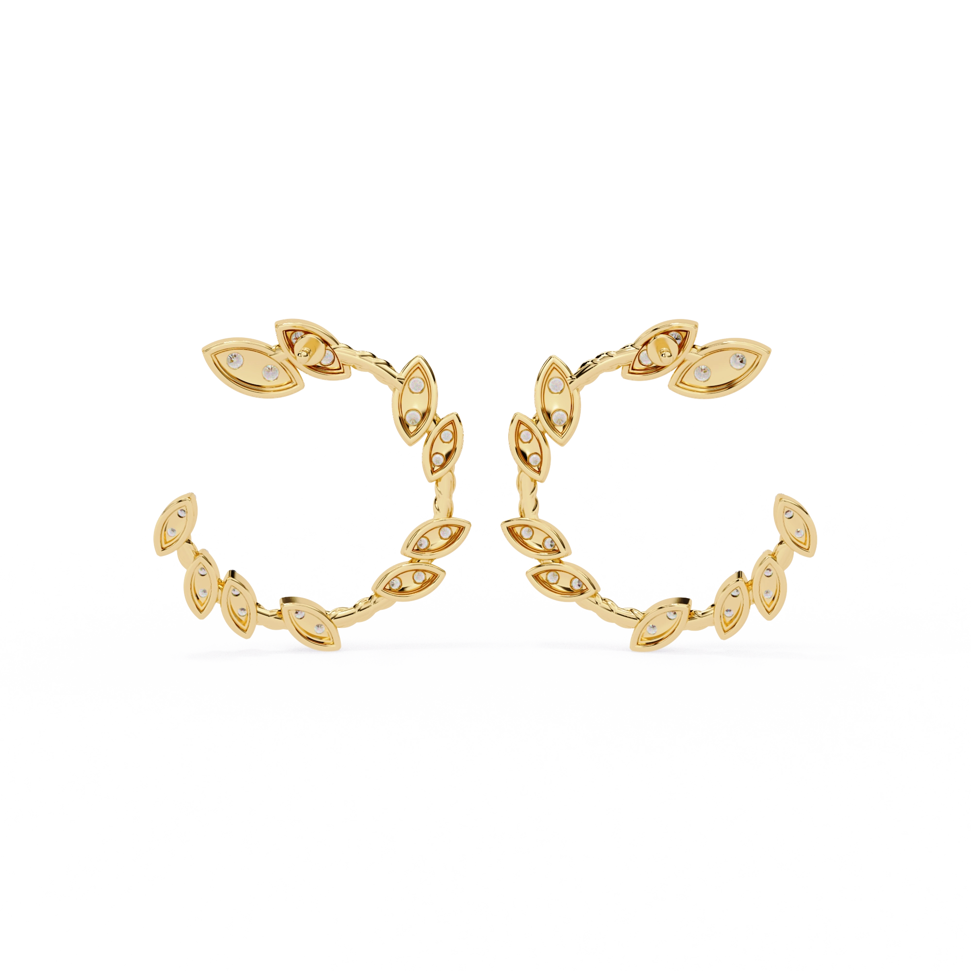 Marquise Diamond Hoop Earrings