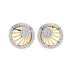 Sun Halo Diamond Stud Earrings