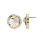 Sun Halo Diamond Stud Earrings