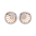 Sun Halo Diamond Stud Earrings