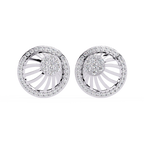 Sun Halo Diamond Stud Earrings