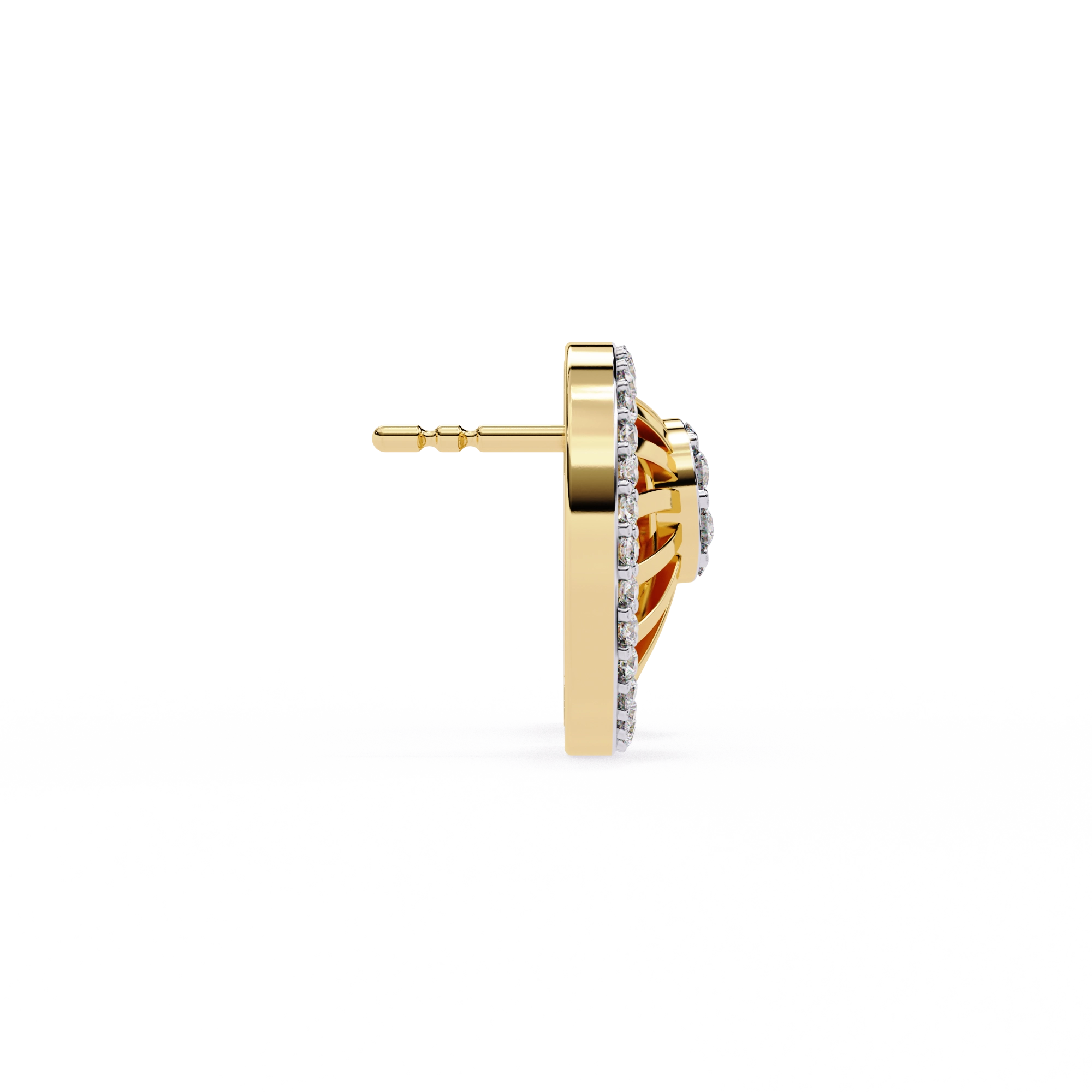 Sun Halo Diamond Stud Earrings