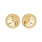 Sun Halo Diamond Stud Earrings