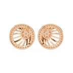 Sun Halo Diamond Stud Earrings