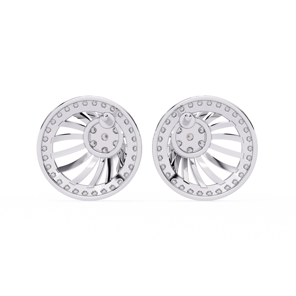 Sun Halo Diamond Stud Earrings
