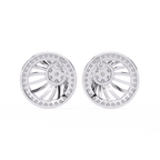 Sun Halo Diamond Stud Earrings