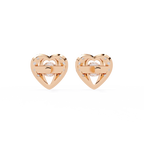Heart Diamond Stud Earrings