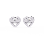 Heart Diamond Stud Earrings