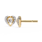 Heart Diamond Stud Earrings