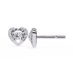 Heart Diamond Stud Earrings