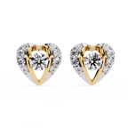 Heart Diamond Stud Earrings