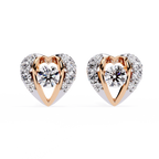 Heart Diamond Stud Earrings