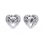 Heart Diamond Stud Earrings