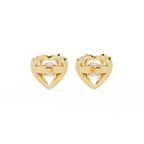 Heart Diamond Stud Earrings
