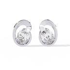 Modern Oval Diamond Stud Earrings