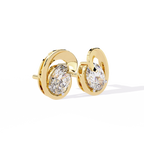 Modern Oval Diamond Stud Earrings