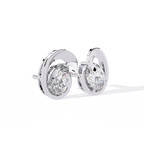 Modern Oval Diamond Stud Earrings