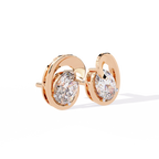 Modern Oval Diamond Stud Earrings