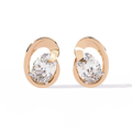 Modern Oval Diamond Stud Earrings