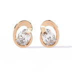 Modern Oval Diamond Stud Earrings