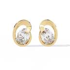 Modern Oval Diamond Stud Earrings
