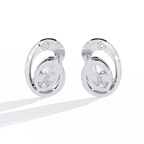 Modern Oval Diamond Stud Earrings