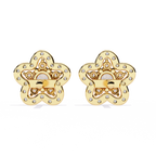 Floral Diamond Stud Earrings
