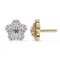 Floral Diamond Stud Earrings