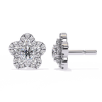 Floral Diamond Stud Earrings