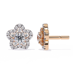 Floral Diamond Stud Earrings