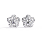 Floral Diamond Stud Earrings