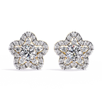 Floral Diamond Stud Earrings