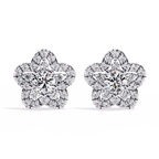 Floral Diamond Stud Earrings