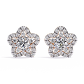 Floral Diamond Stud Earrings